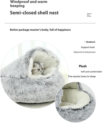 Semi Closed Cozy Cat Bed Nest for Warm Safe and Peaceful Sleep
