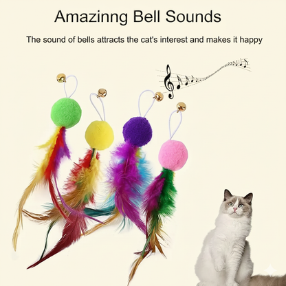 Retractable Cat Feather Toy for Indoor Cats